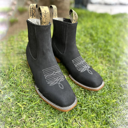 Men's Embroidered Sleeve Chelsea Martin Boots