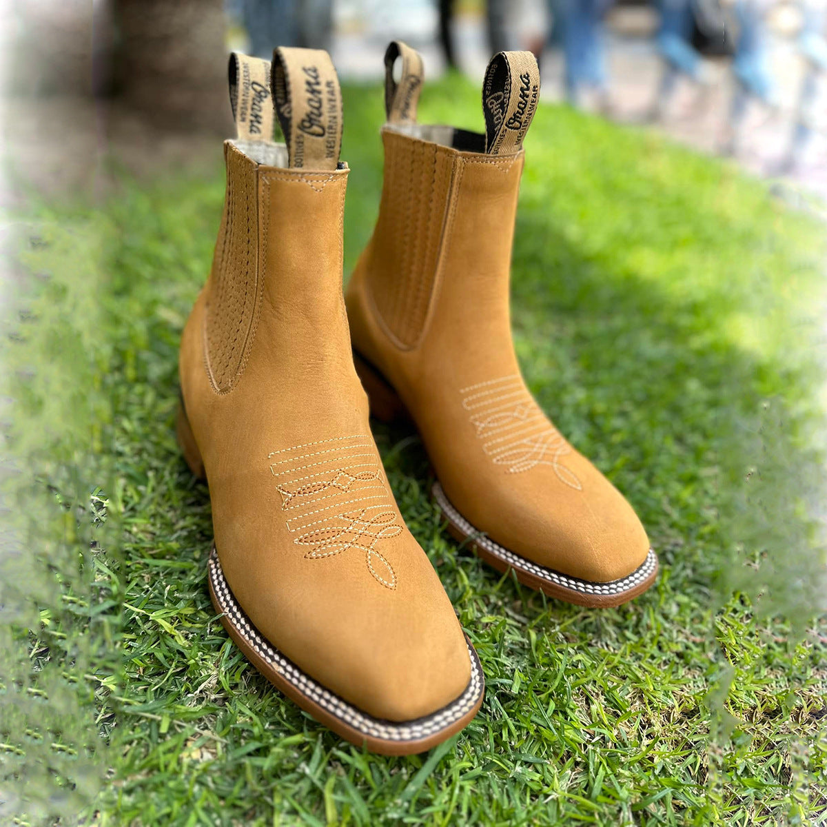 Men's Embroidered Sleeve Chelsea Martin Boots