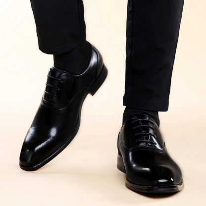 Men's Pointed Toe British Leather Shoes