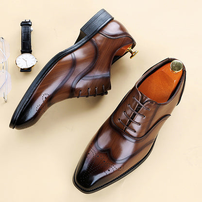 Men's Pointed Toe British Leather Shoes