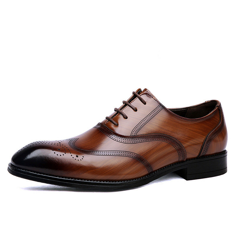 Men's Pointed Toe British Leather Shoes