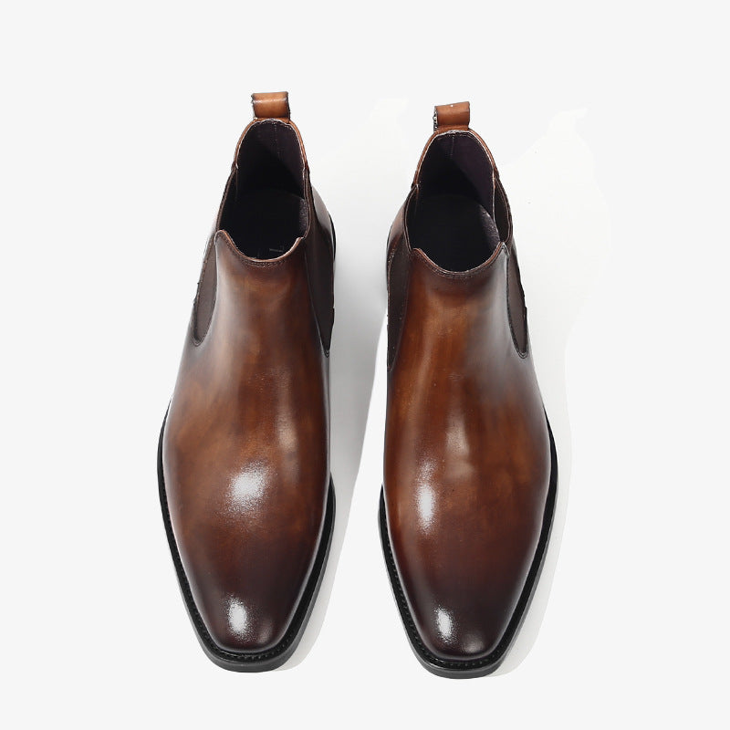 Men's British Vintage Handmade Chelsea Leather Boots