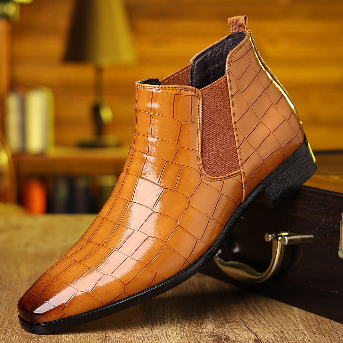 Men's Casual Ankle Chelsea Boots Leather Shoes