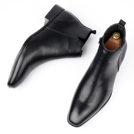 Men's Chelsea Small Square Toe Versatile Fashionable Short Ankle Boots