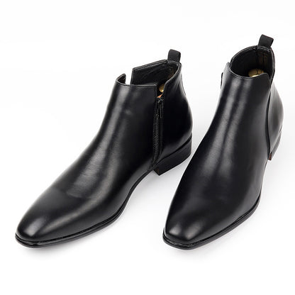 Men's Chelsea Small Square Toe Versatile Fashionable Short Ankle Boots