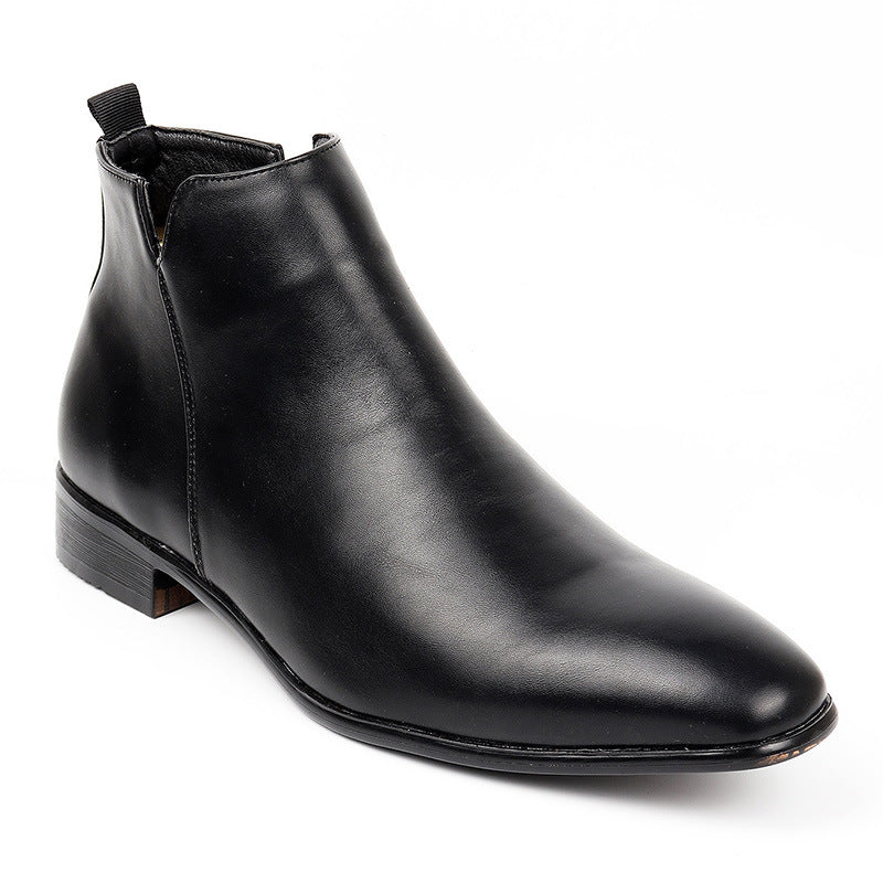 Men's Chelsea Small Square Toe Versatile Fashionable Short Ankle Boots