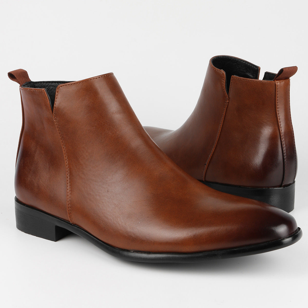 Men's Chelsea Small Square Toe Versatile Fashionable Short Ankle Boots