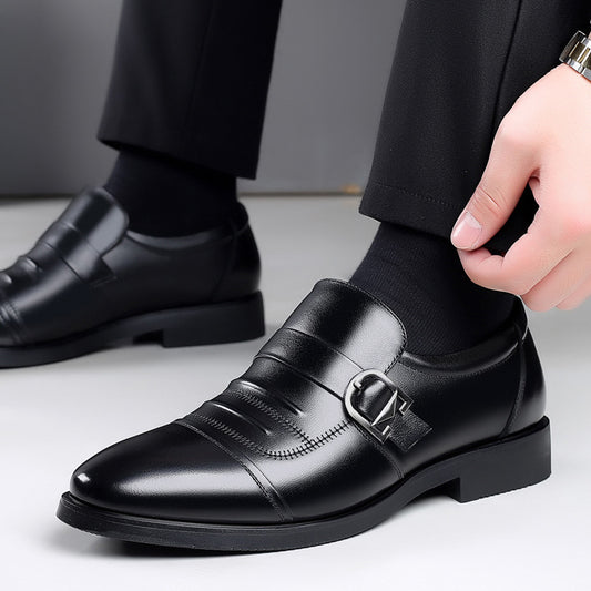 Men's Leather Business Casual Breathable Slip-on Shoes