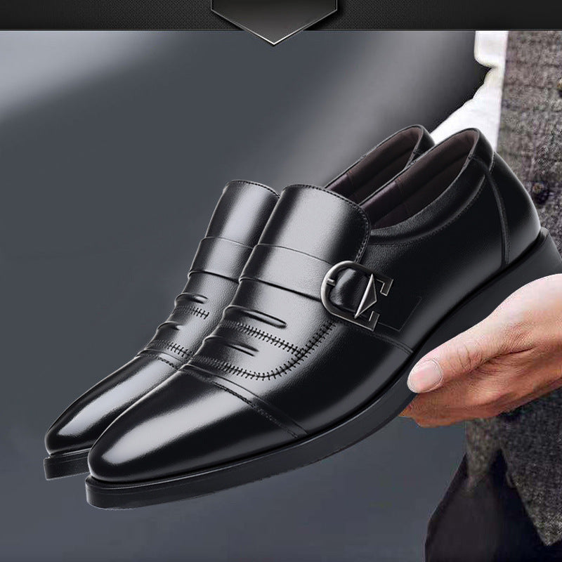 Men's Leather Business Casual Breathable Slip-on Shoes