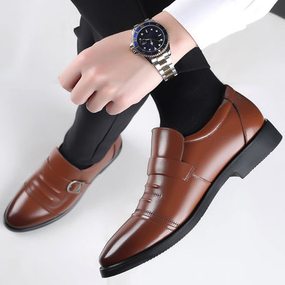 Men's Leather Business Casual Breathable Slip-on Shoes