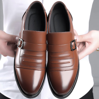 Men's Leather Business Casual Breathable Slip-on Shoes
