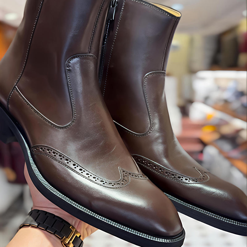 Men's Point-Toe Zip Ankle Boots