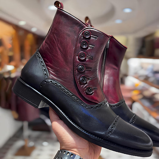 Men's Pointed Button Casual Ankle Boots Chelsea Boots