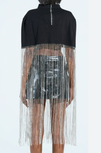 Pullover Long Sleeve Diamond Tassel Top