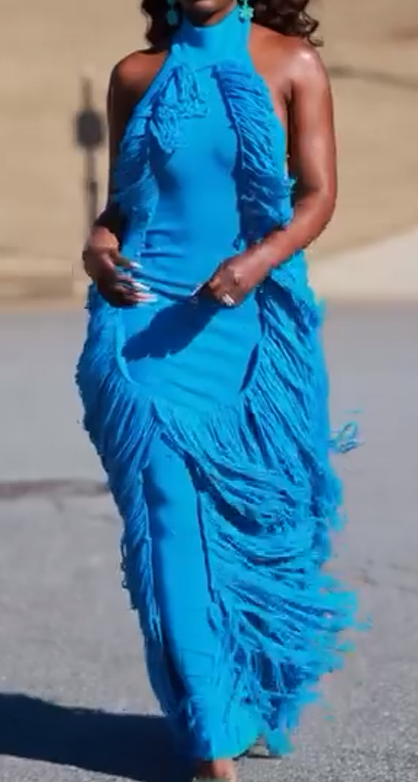 Halter Neck Tassel Backless Dress