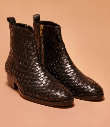Men's Weaved Leather Boots