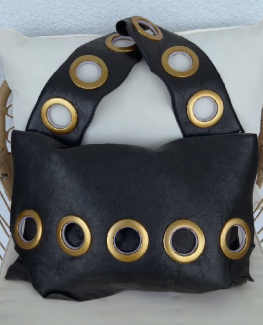Metal Round Hole Shoulder Bag
