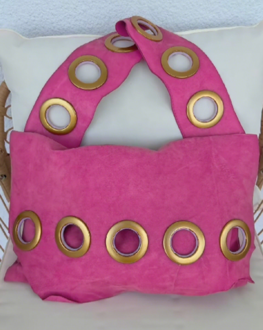 Metal Round Hole Shoulder Bag