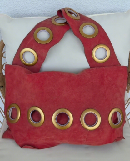 Metal Round Hole Shoulder Bag