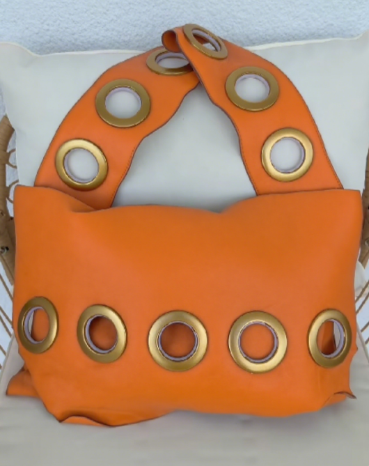 Metal Round Hole Shoulder Bag