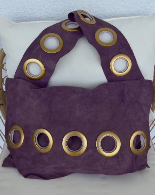 Metal Round Hole Shoulder Bag