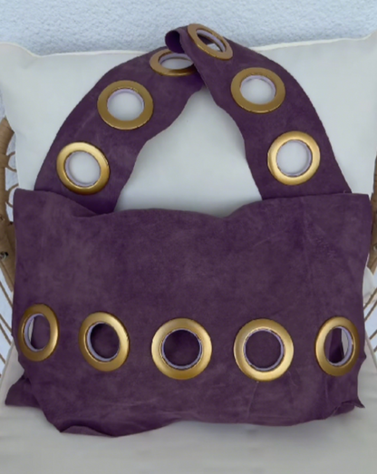 Metal Round Hole Shoulder Bag