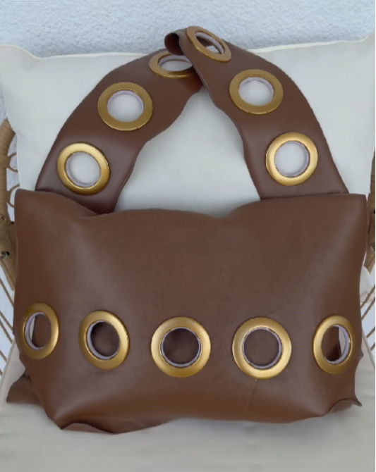 Metal Round Hole Shoulder Bag