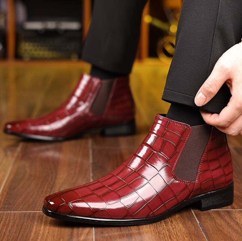 Men's Casual Ankle Chelsea Boots Leather Shoes