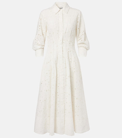 Jazz cotton broderie anglaise midi dress
