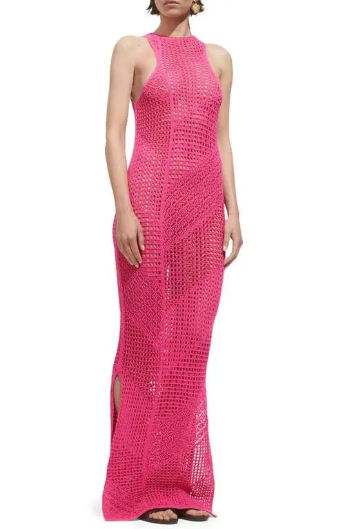 Open Stitch Maxi Cover-up Dress