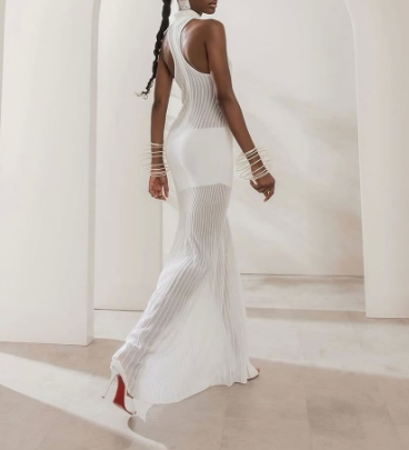 Stand Collar Sleeveless Patchwork Dress