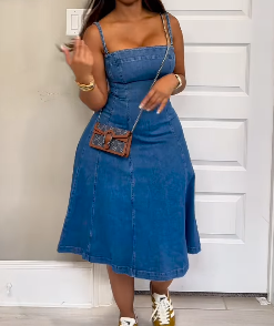 Denim Halter Dress