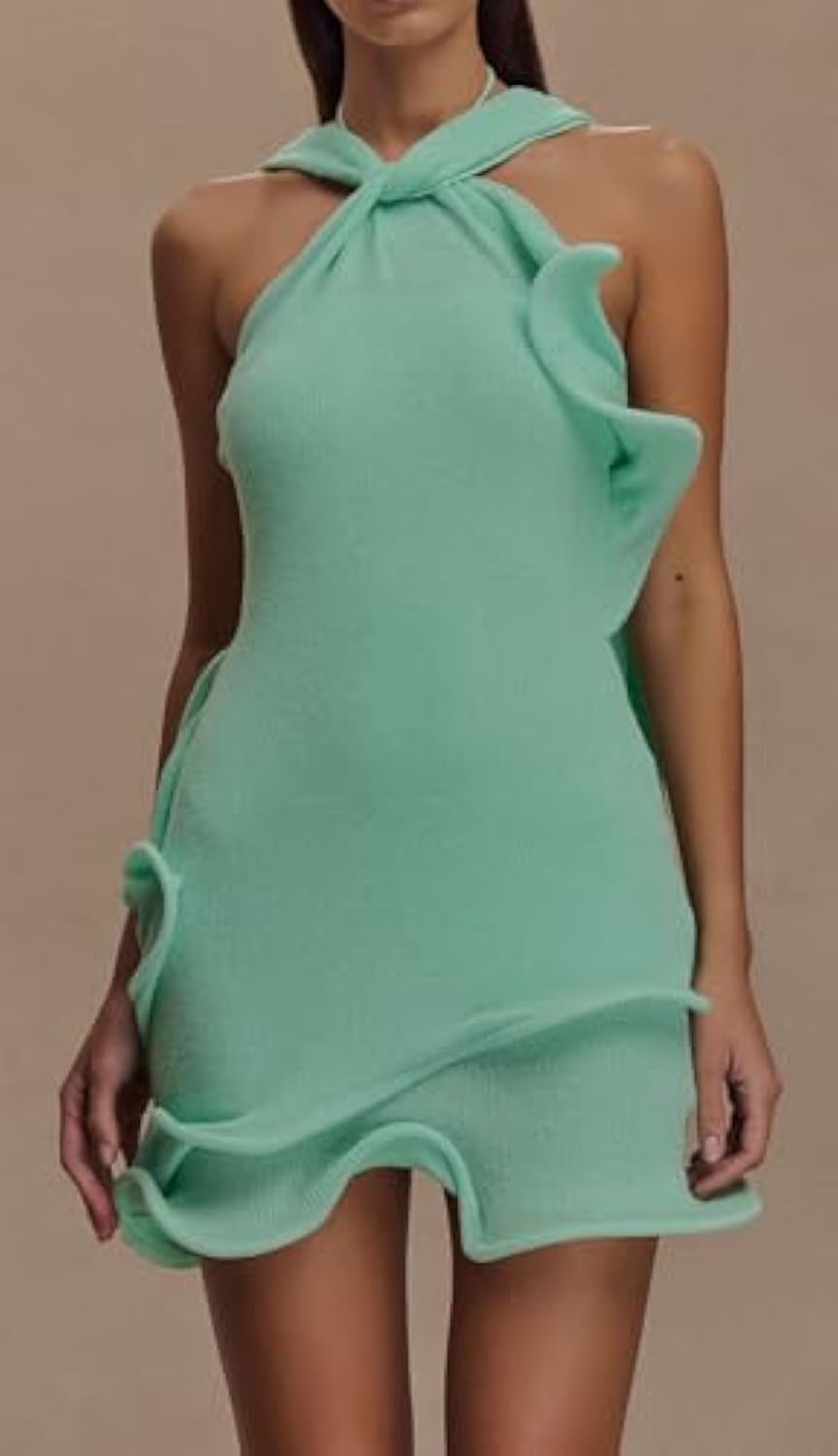 Halter Knit Mini Dress