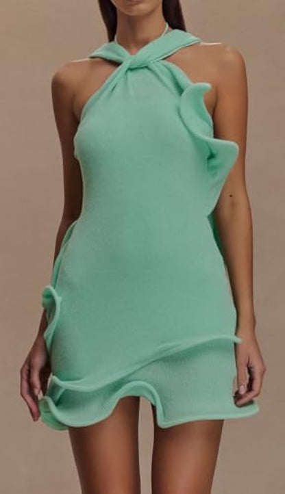 Halter Knit Mini Dress