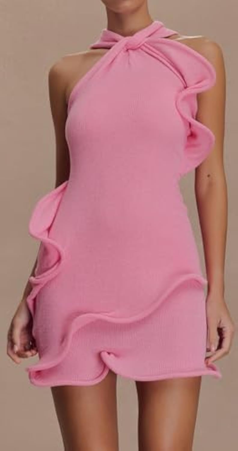 Halter Knit Mini Dress