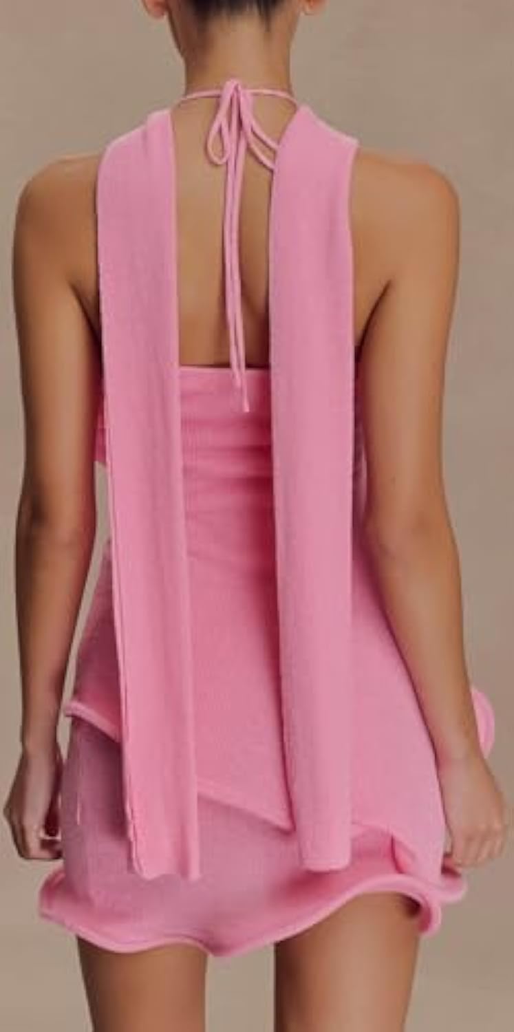 Halter Knit Mini Dress