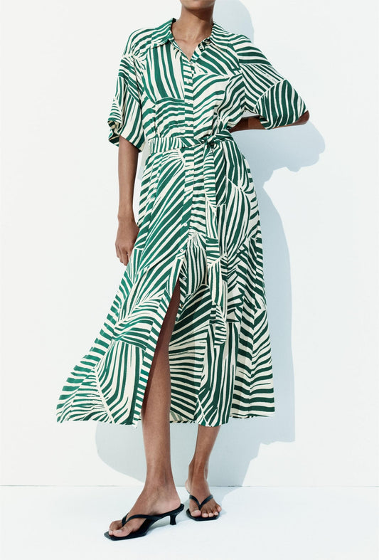 Tie-belt Shirt Dress
