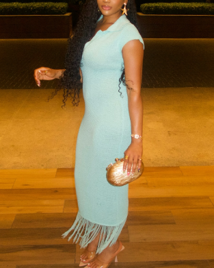 Seaside Chill Crotchet Midi Dress