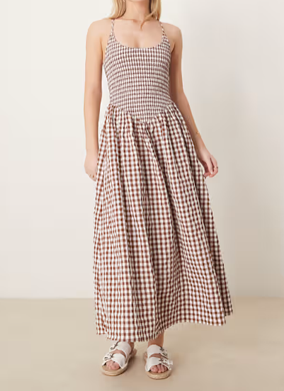 Scoop Neck Crinkle Maxi Dress
