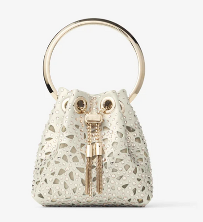Gold Shimmer Suede Crystal Mini Bag