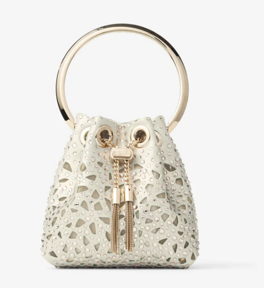 Gold Shimmer Suede Crystal Mini Bag