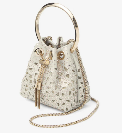 Gold Shimmer Suede Crystal Mini Bag