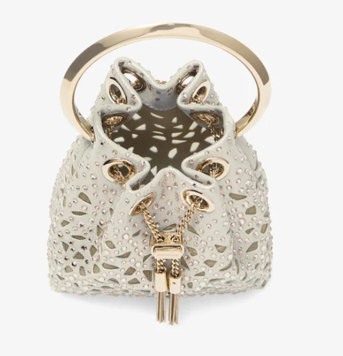 Gold Shimmer Suede Crystal Mini Bag