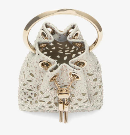 Gold Shimmer Suede Crystal Mini Bag