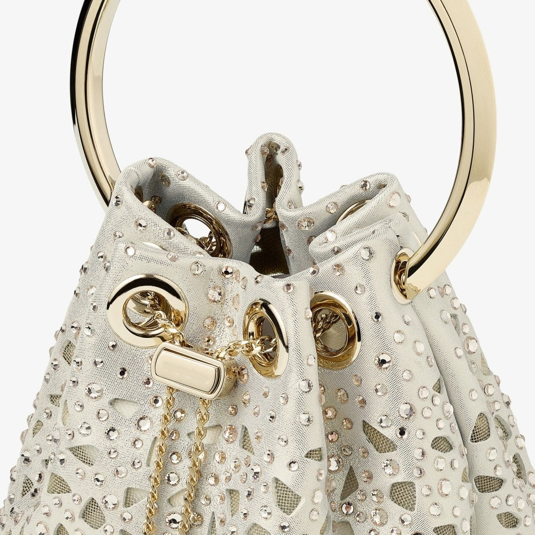 Gold Shimmer Suede Crystal Mini Bag