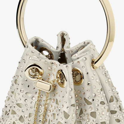 Gold Shimmer Suede Crystal Mini Bag