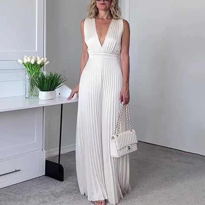 Sleeveless Deep V Sexy High Waisted Jumpsuit