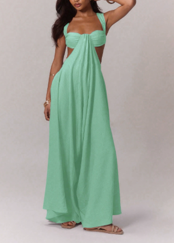 Trendy Lace-up Suspenders Jumpsuit