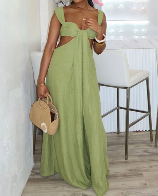Trendy Lace-up Suspenders Jumpsuit