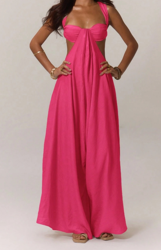 Trendy Lace-up Suspenders Jumpsuit